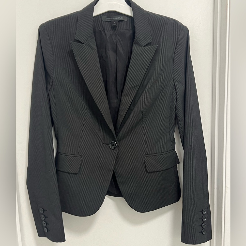 Express Desing Studio Women Black Blazer